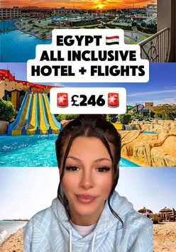 Hurghada, Egypt: sunlit 4-star all-inclusive hotel with on-site waterpark, pool, and four restaurants.