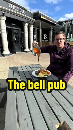 Carvery roast beef dinner at The Bell Pub in Blanchardstown, Dublin, showcasing hearty pub food and great value.