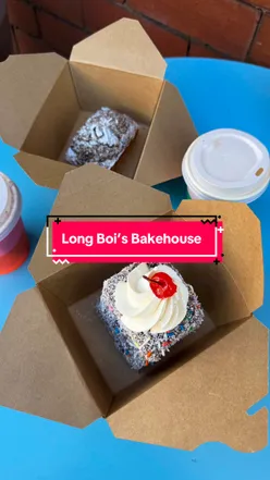 Women-run Long Boi’s Bakehouse in Levenshulme serves delicious lamingtons and quality coffee, perfect for takeout.