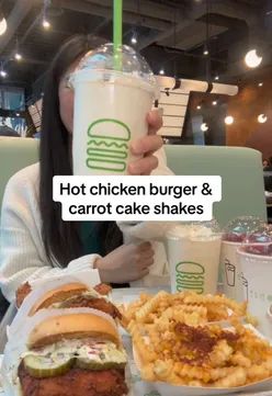 New spicy chicken burger and carrot cake shake at Shake Shack for limited time until Nov 4th. Try it now!