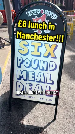 Delicious £6 lunch deal at YARD & COOP in Manchester city centre, available Monday to Friday, 12pm - 4pm.