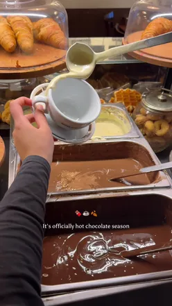 Indulge in a triple chocolate hot milk chocolate at Italian Bear Chocolate, Soho, perfect for winter warmth.