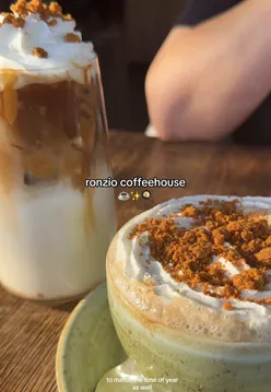 Delicious breakfast at Ronzio with coffee and pastries, popular brunch spot in Glasgow.