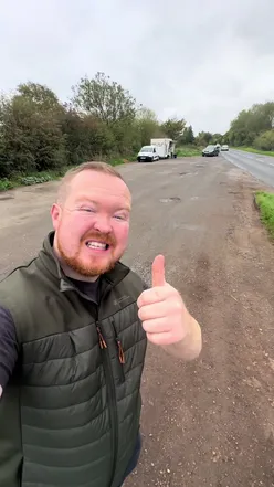 Breakfast van 'Scoff The Lot' in Latteridge serving a giant breakfast baguette with bacon, sausage, and egg for £6.50.