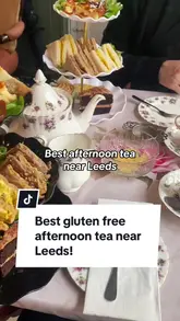 Enjoying gluten-free afternoon tea at Maggies Tearoom in Rawdon, featuring scotch egg, quiche, sandwiches, and cake.