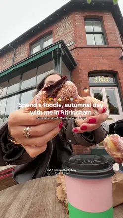 Exploring Altrincham: enjoying chai, donuts, and visiting local parks and markets.