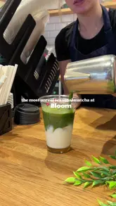 Enjoying a toffee apple matcha drink at Bloom Juice in Leeds, perfect for autumn catch-ups with friends.