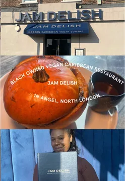 New Autumn 2025 menu highlights at Jam Delish, a Black-owned vegan Caribbean restaurant in North London.