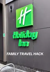 Family enjoying stress-free stay at Holiday Inn Manchester Airport before their flight, with happy kids and cozy vibes.