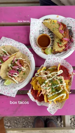 Delicious vegan tacos enjoyed at Box Tacos near St Andrews, showcasing vibrant flavors and a fun dining experience.
