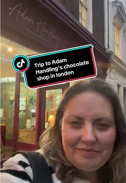 Chocolate tasting at Adam Handling's shop in Covent Garden, featuring stunning flavors and beautiful decorations.