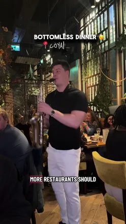 Guests enjoying Bottomless Fridays at Coya, a vibrant dining experience in London.