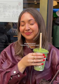 Person enjoying matcha and bubble tea at Charlie's Tea, a must-visit spot for matcha lovers in London.
