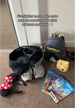 Runner heading to a theme park, excited for an adventure at Disney parks.