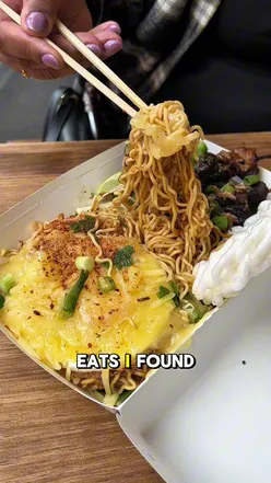 Delicious halal noodles from Noodies in Brick Lane, highlighting affordable eats in London. #HalalFood #CheapEats