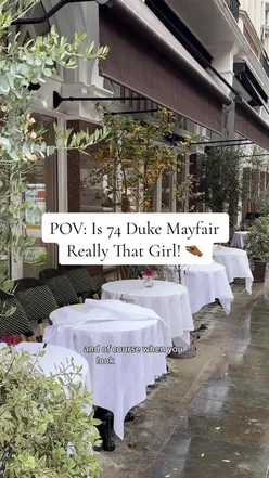 Friends enjoying a girly lunch at 74 Duke Mayfair, a popular London restaurant, with stylish decor and delicious food.