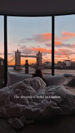 Stunning sunrise view from a hotel in London, perfect for a dreamy coffee morning. Ideal for London staycations.
