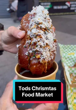 Festive food at London Christmas Market with delicious treats from top vendors at Outernet, WC2H 8LH.