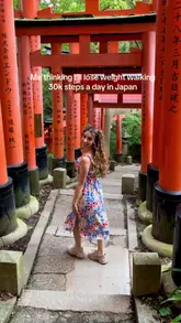 A travel-focused food vlog featuring a creator exploring Japan and sampling various local dishes, including ramen, katsu sandwiches, mochi, and onigiri, framed by the humorous realization that walking 30k steps a day does not offset the calorie intake.