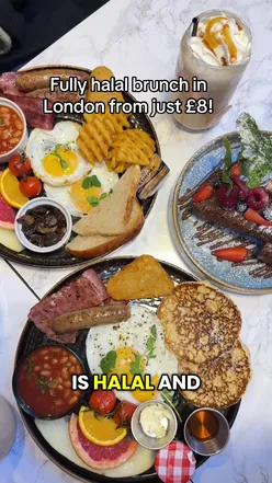 London’s newest fully halal brunch spot - genuinely 10/10  📍The Second Wife - Whitechapel  And super affordable, with dishes like the eggs benedict being onlg £8!  📝my order:  🍳Full English breakfast [£12) 🥞American breakfast [£13.50] 🍞Nutella royale French toast [£11] ☕️caramel frappé  🍮vanilla iced latte  - service: ⭐️⭐️⭐️⭐️⭐️ Quick service with lovely table seating that is super aesthetic and matches the vibe of the cafe perfectly.  taste: ⭐️⭐️⭐️⭐️⭐️ This is the best brunch I’ve had in a while. Each component was great - from fluffy pancakes, great quality sausages full of flavour, soft yet crispy French toast and the perfect sweetness level, I can’t fault this. The coffee was weaker but I do personally like my coffee sweet, so I enjoyed that too.  Highly recommend!  #thesecondwife #whitechapel #halalfoodlondon #halalbrunch #brunchlondon  Halal Breakfast London | Halal Brunch London | Fully Halal Brunch London | Affordable Brunch London Halal | Best Brunch in London | Best Breakfast in London | Fully Halal Breakfast London | New Cafe Opening London | Must Try Food in London 