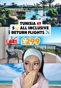 5 star ALL INCLUSIVE only £299pp 🤯🏝️#tunisia #traveldeals #allinclusive #traveltip #travelhack 