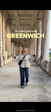 Erin exploring Greenwich with views of the Thames, Cutty Sark, and enjoying pizza at Japes.