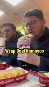 Large grilled chicken wrap with potato pucks at Romayos for €4.99, perfect for a filling, tasty January meal.