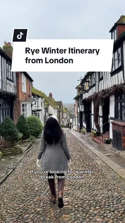 Rye Winter Break Itinerary ❄️🚂 (just 1 hour 20 minutes from London by train)  If you’re looking a fabulous winter break, it’s time for a delicious winter trip to Rye… I’ve been in the early spring/summer, but there’s something particularly special about visiting one of England’s most well-preserved medieval towns when it gets a bit chilly, here’s an itinerary for you! 📌 SAVE for later and find my full itinerary in my bio 📩 Happy travels,  Candace x  — UK Travel, Rye England, London Winter Day Trips #londondaytrip #ryeengland #uktravel #uktravelblogger