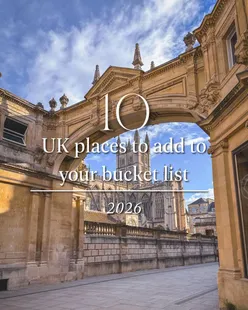 10 UK places to add to your 2026 bucket list 🇬🇧 Not trends. Not hidden gems. Just places that always deliver. Cities, coastlines, villages - the UK still delivers. Save this, future you will thank you 🤍 #uktravel #visitengland #bucketlisttravel #ukdestinations #travelinspo