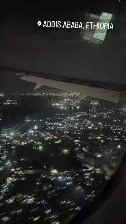 Traveler enjoying breakfast at Addis International Airport, excited for the final flight to Kenya 🇰🇪 #foodtok #airport
