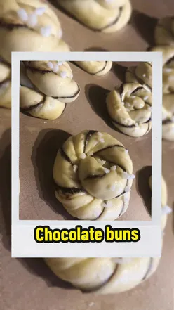 Chocolate buns  Love this simple shaping technique so effective  #baking #chocolate #buns #bakingtok 
