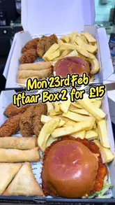 Iftaar Munchbox promotion at Mother Hubbards for £15, available in multiple locations during Ramadan 2026.