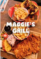 A vlog-style review of Maggie's Grill in Aberdeen, highlighting their participation in Aberdeen Restaurant Weeks. The creator showcases the interior, the menu, and several dishes including chicken tenders, nachos, Texan chicken, and various desserts.