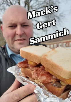 Breakfast van MACKS GERT SAMMICH in Fishponds, BS16, serving unique sandwiches and jerk burgers. Highly recommended!