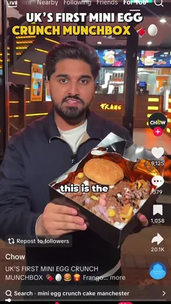 Shoppers enjoying a Munchbox meal during Ramadan in Bradford, featuring delicious food and vibrant atmosphere.