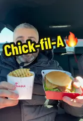 First experience at Chick-fil-A with chicken burger and sauce; review: decent, but not worth rushing back for.