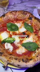 Contemporary Neapolitan pizza with a tall, light, airy, bubbly crust at Vasiniko London in Trafalgar Square & Covent Garden.