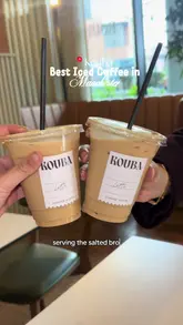 Enjoying the best iced coffee, a Salted Brown Butter Oat Latte, at Kouba in Deansgate, Manchester.