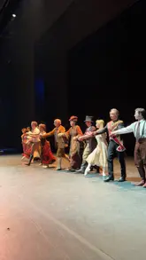 Royal Ballet dancers and company members celebrating the opening night of 'Mayerling' ballet.