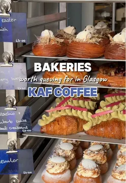 Bakeries worth queuing for in Glasgow - Kaf Coffee 🥐☕️ #fyp #foryoupage #glasgowfood #glasgowtiktok #kafcoffee 