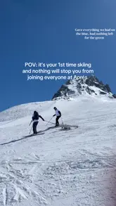 The video features a POV perspective of someone learning to ski, highlighting the struggle of the sport, before transitioning to a lively scene at an après-ski venue, La Folie Douce in Val Thorens.
