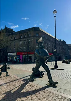 Sunny spring brunch and coffee served at The Bach restaurant in Dundee, Scotland.