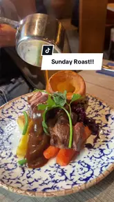 Here are a few options, aiming for different levels of detail within the character limit, assuming the image shows the actual food:

**Option 1 (Detailed & Keyword-Rich):**
"Ego Mediterranean Restaurants' Sunday Roast plate featuring beef, Yorkshire pudding, roast potatoes, and fresh vegetables." (111 chars)

**Option 2 (Slightly more concise):**
"Sunday Roast with beef, Yorkshire pudding, and vegetables served at Ego Mediterranean Restaurants." (99 chars)

**Option 3 (If it's specifically a menu card):**
"Sunday Roast menu card at Ego Mediterranean Restaurants showcasing beef, chicken, or nut roast options." (106 chars)

I'd lean towards **Option 1** as it's very descriptive and includes key food items for SEO.
