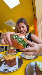 The video features a creator visiting Cantoast Bakery, a pop-up bakery in London. She introduces the founders, shows the interior, and reviews several of their signature items, including salt breads, a kaya bolo bun, and honey toast with salted egg cream. The video highlights the quality of the food and the story behind the pop-up.