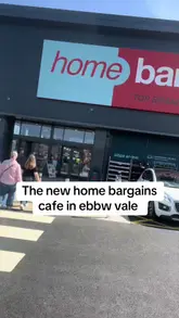 Customers enjoying coffee and snacks in the modern, new Home Bargains Cafe in Ebbw Vale.