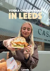 A short, punchy review of Alfonso's Deli in Leeds, focusing on their signature Vodka Chicken Parm sandwich. The video follows the creator as they visit the venue, show the preparation process, and give their verdict.