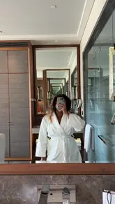 Luxury self-care moment at One & Only Montenegro, featuring Elizabeth Arden, Diptyque Paris, & Beauty of Joseon UK products for a lavish travel vlog.