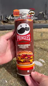 New Pringles x Burger King collab. Two cans: Bacon Double Cheeseburger and Chicken Royale flavors.