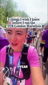 Runner offering key preparation tips for the TCS London Marathon, including recovery advice and a mention of Radox.