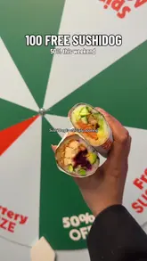 A delicious SushiDog, a unique sushi roll, from the new SushiDog restaurant opening at Westfield London.